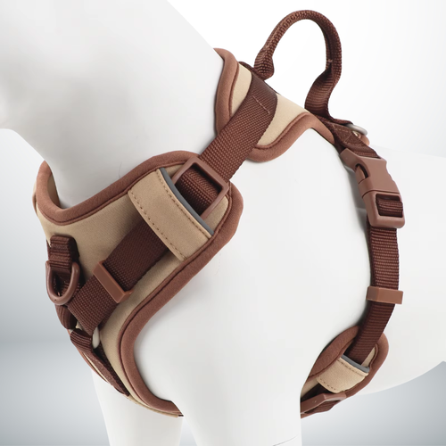 Adjustable no-pull dog harness with padded chest strap for small and large dog breeds