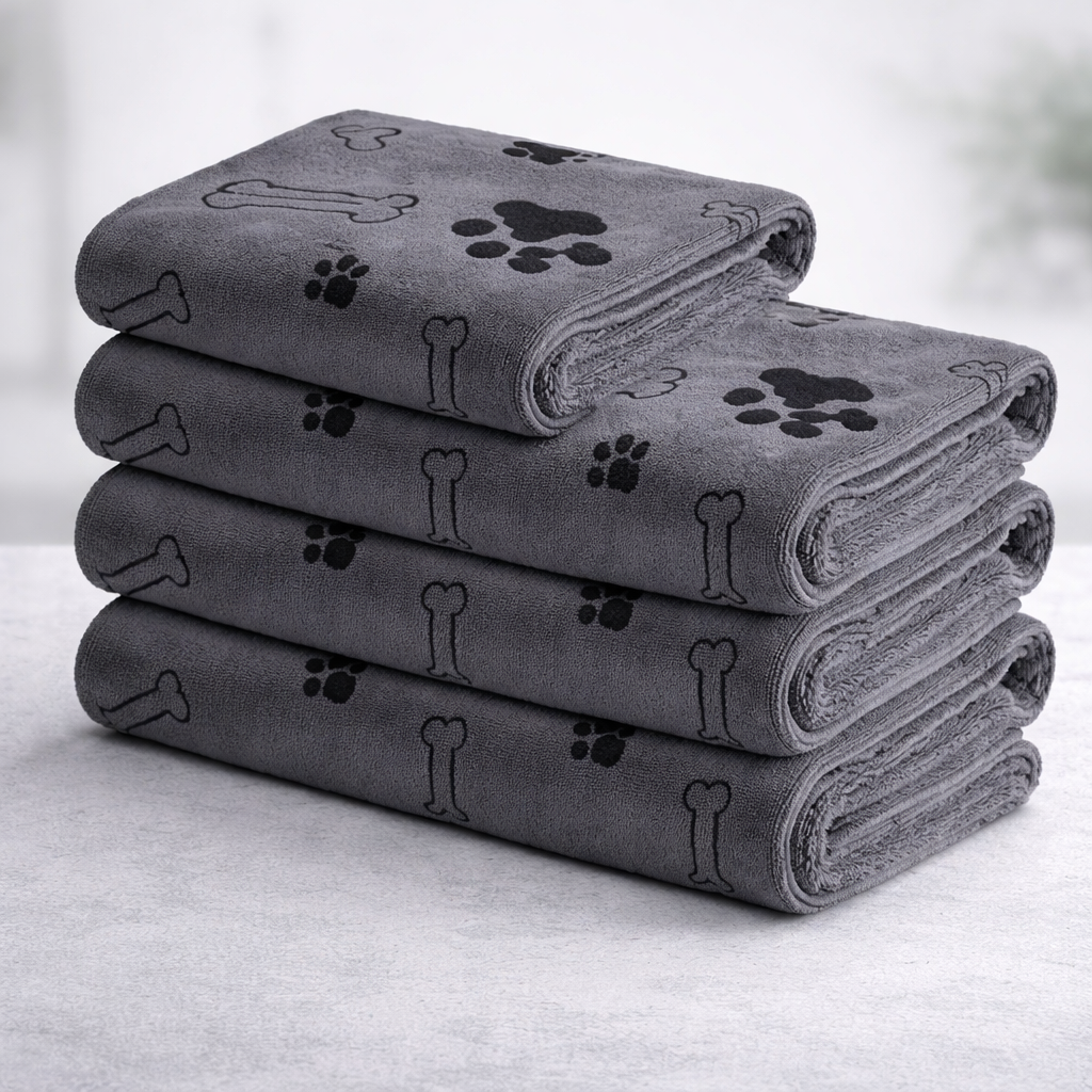 Super absorbent microfiber pet towel for drying dogs after bath or outdoor walks